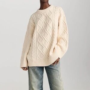 Lioness Cream Cable Knit Sweater